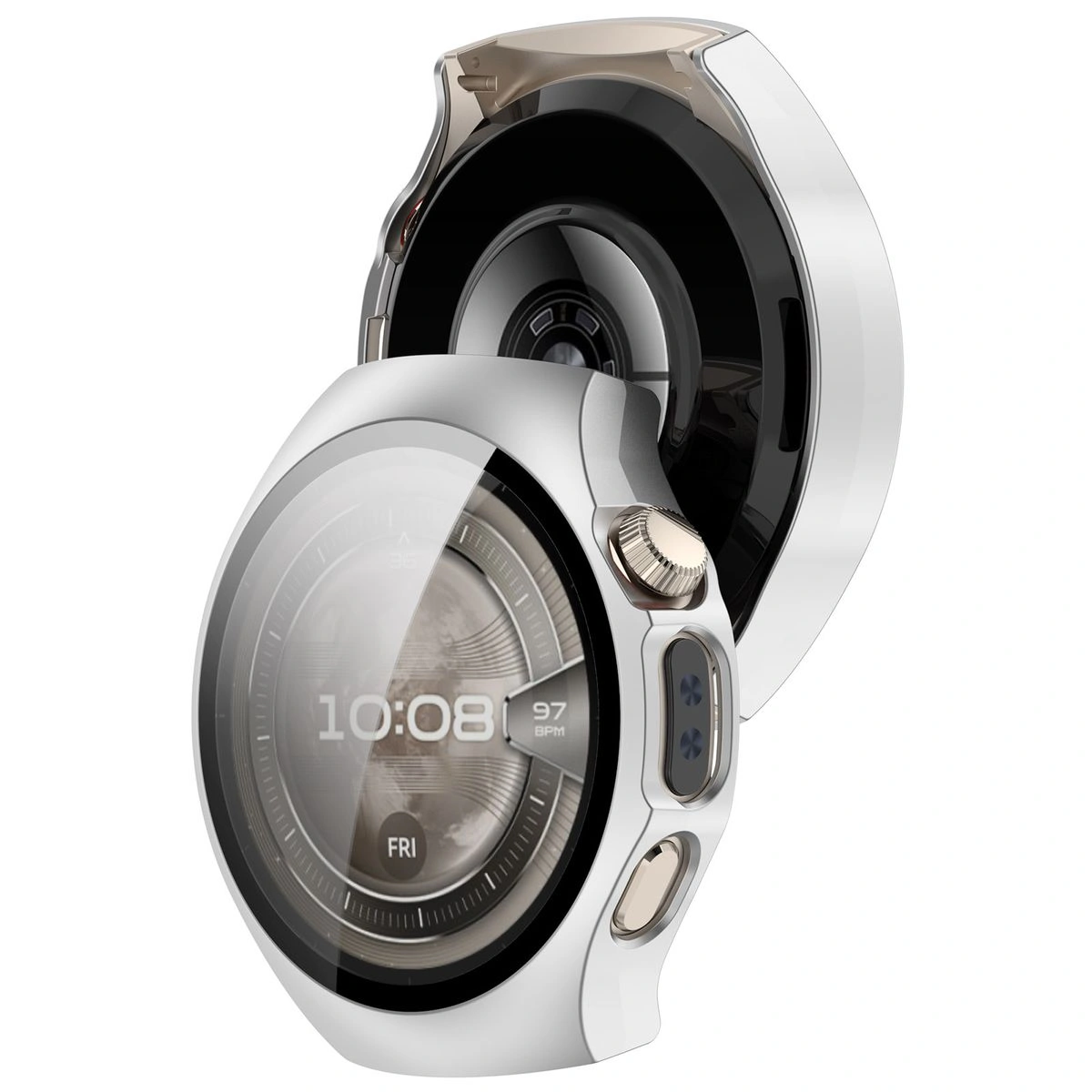 Etui z wbudowanym szkłem Bizon Case Watch Adamo do Huawei Watch 5 46 mm